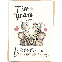 10th Anniversary Card Gifts for Him Her Men Women