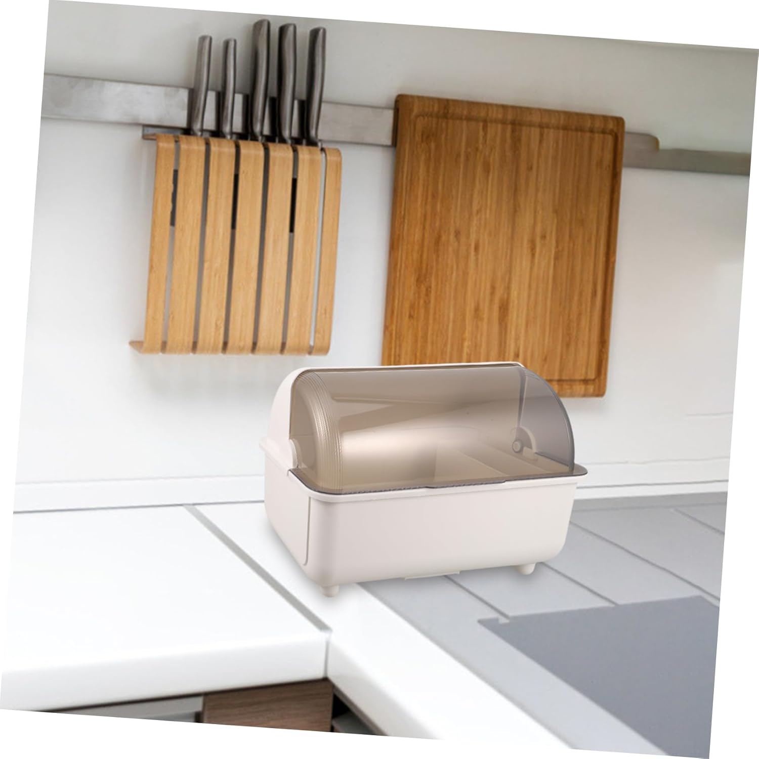 Healifty Dish Storage Rack Silverware Chopstick Container for Countertop Kitchen Utensil Holder Drainage Dustproof Bowl Plate Organizer
