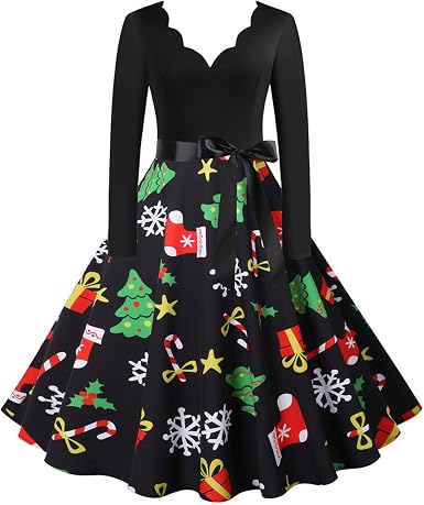 Christmas Dresses 2021, Womens Vintage 