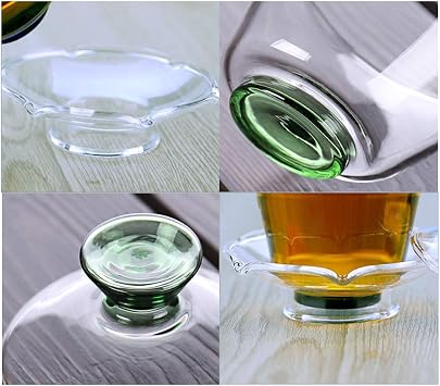 Chinese Glass Gaiwan Traditional Kongfu Tea Cup 170ml,Classic Tea Set Cup with lid and Saucer
