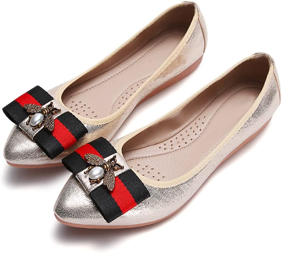 Women’s Ballet Flats Foldable Shiny Comfortable Loafers Shoes Dressy Flats Shoes for Women