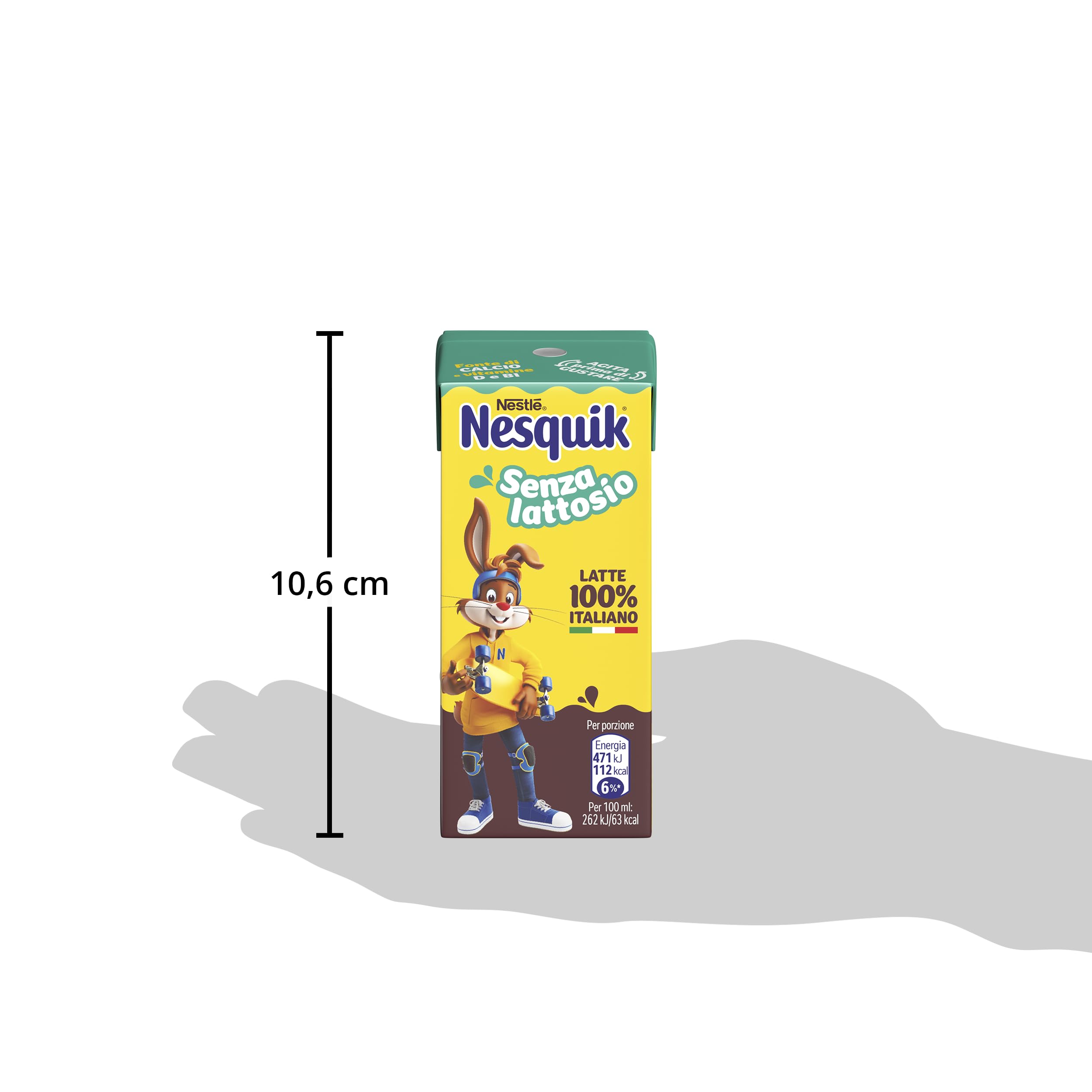 NESQUIK Pronto da Bere Senza Lattosio Latte e Cacao, 8 Confezioni da 3 Brick da 180ml (24 Brick 4,32L)