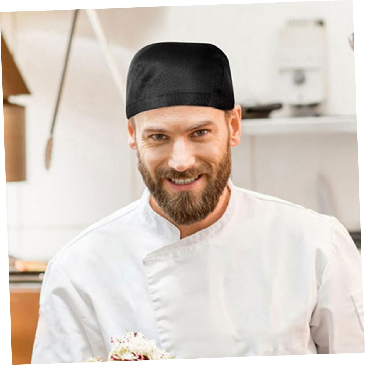 Gorro de Chef de Cocina Negro 10 Piezas de Algodón