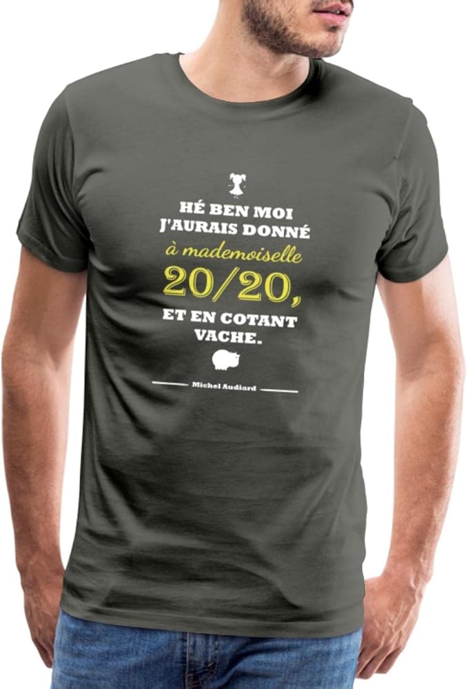 Spreadshirt J Aurais Donne A Mademoiselle Citation Michel Audiard T Shirt Premium Homme Amazon Fr Vetements