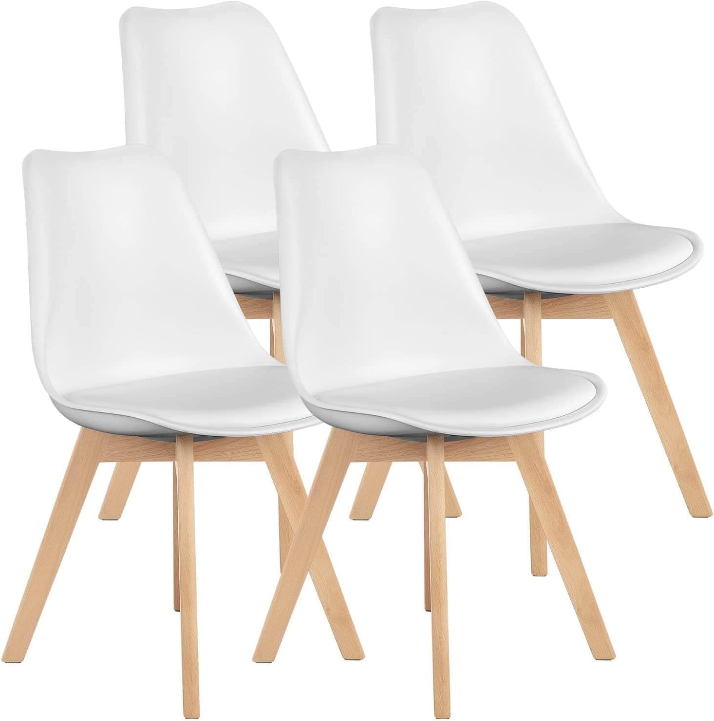 Chaises Salle à Manger Scandinave Lot de 4 Blanc