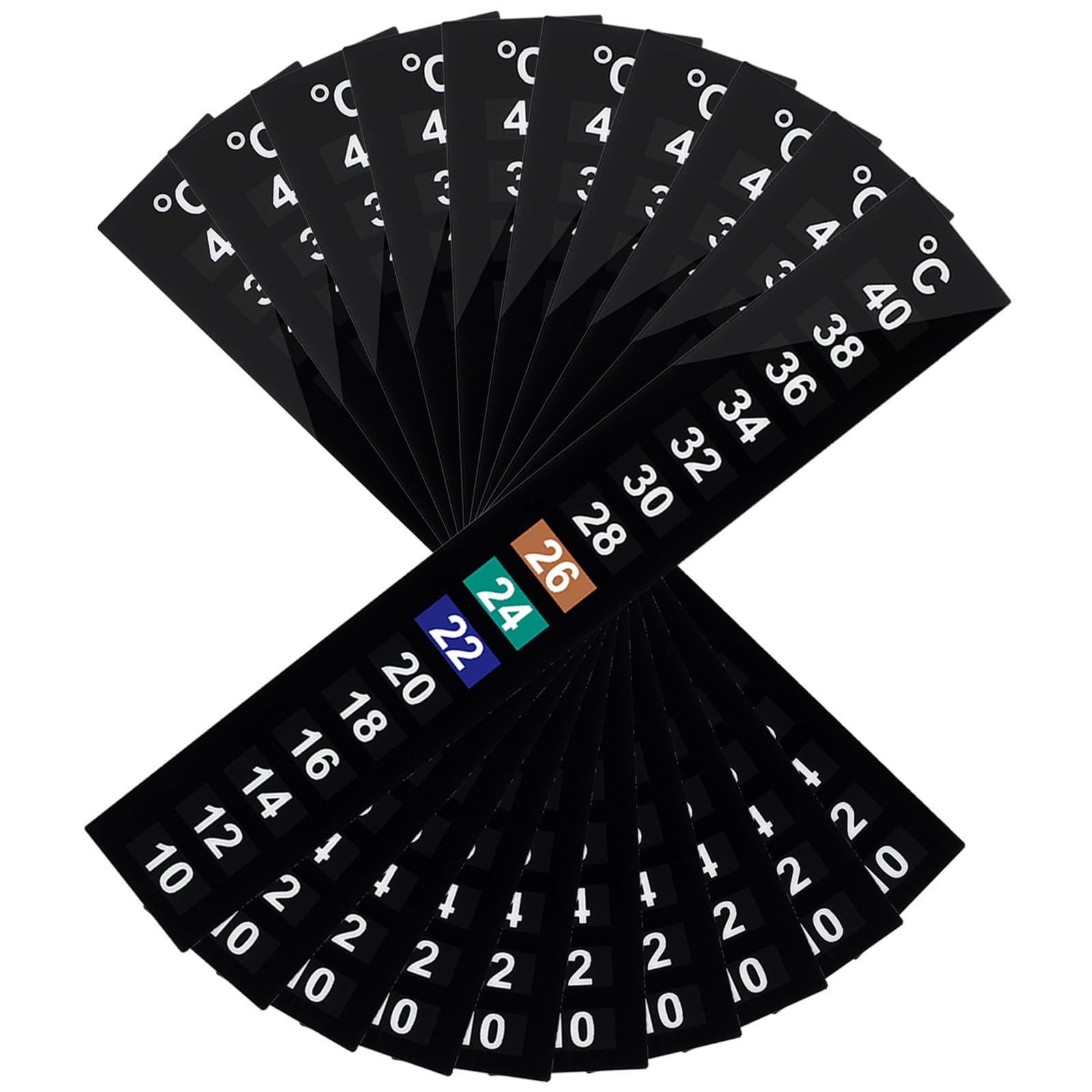 Kisangel 40piezas Digital Adhesivo De Tira Para Medición De Temperatura Interior Indicador De Color y Rango Para Acuarios y Superficies Planas