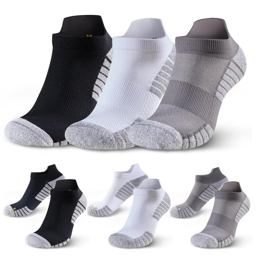 HUEGLO 3Paar Plantarfasziitis Socken Kompressionssocken Damen Herren Sport Unterstützen Wandersocken kompressionssocken Laufsocken Sportsocken Rutschfeste Anti Schweiß Socken