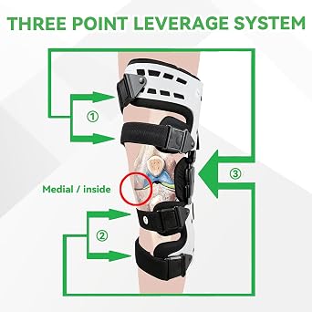 Orthomen OA Unloader Knee Brace, Support for Arthritis Pain, Osteoarthritis, Cartilage Defect Repair, Avascular Necrosis, Bone on Bone Knee Joint Pain and Degeneration Medial Inside Right