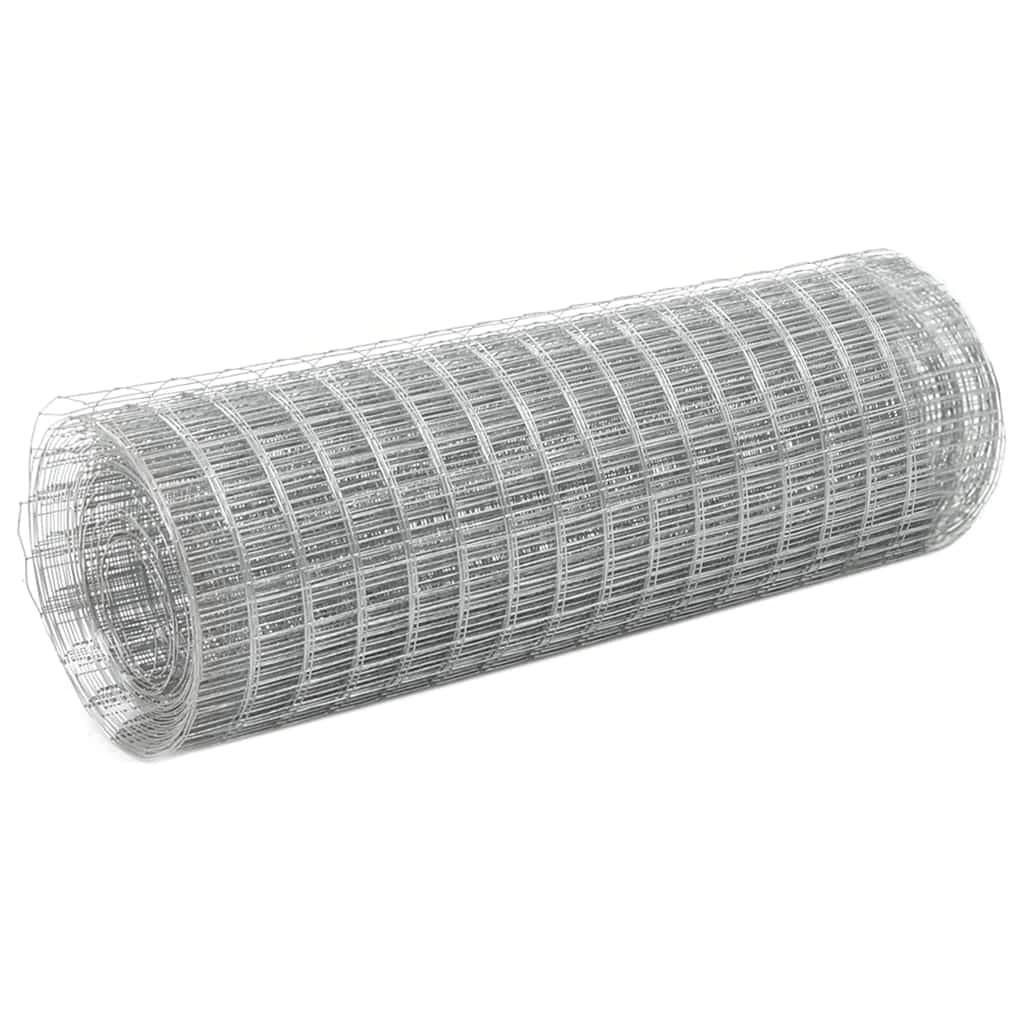 Homgoday Alambrada de gallinero Acero galvanizado Plateada 25x0,5 m Alambrada gallinero galvanizada Recubrimiento Cerca de Alambre, alambrada metálica, Rollo de Alambre de MallaPlateadoPlateado