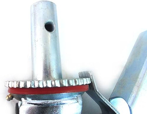 Miniatura 7 de Conjunto de 4ruedas de acero y caucho negro 8 x 2 pulgadas con freno