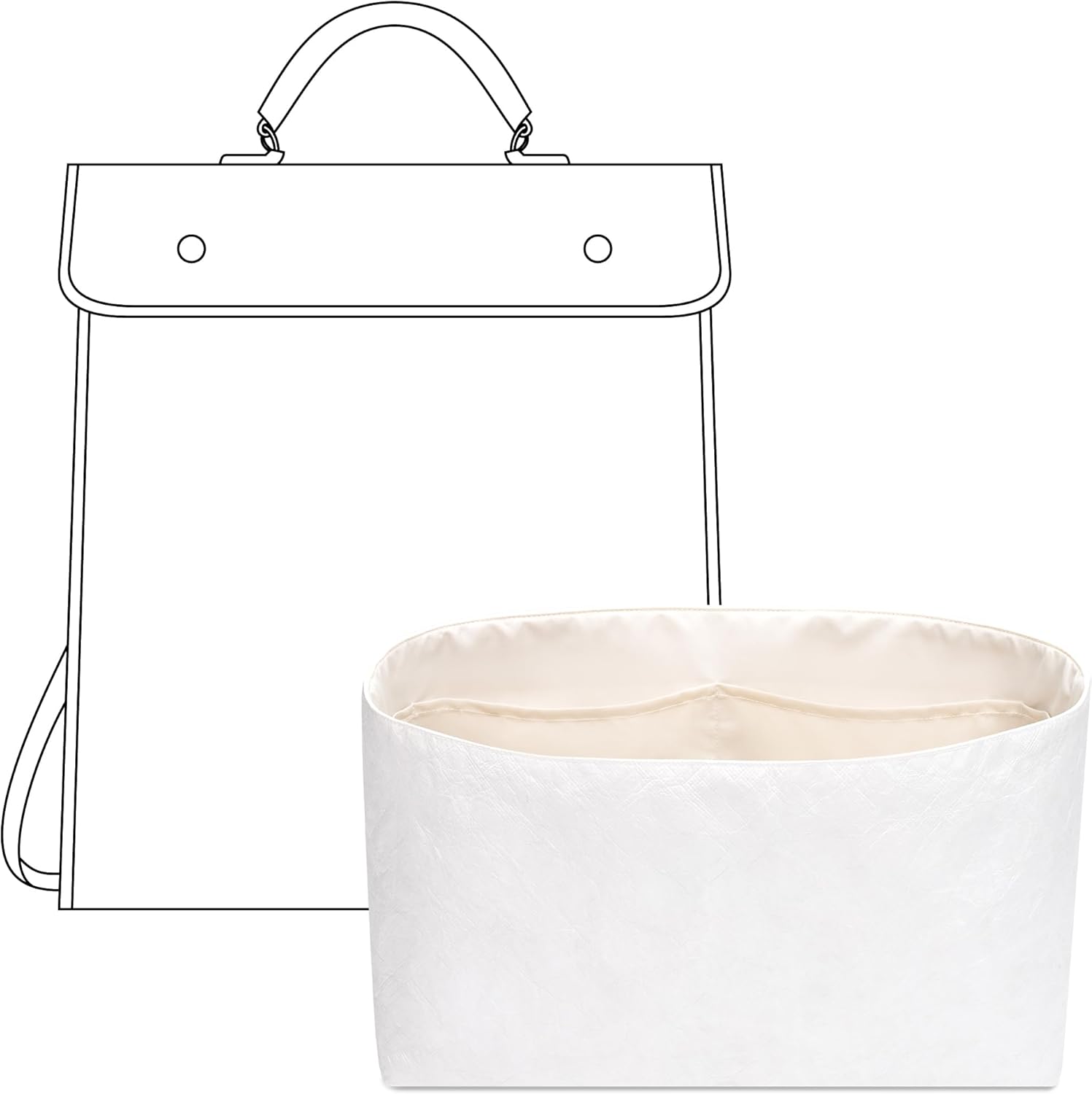 Tote Bag Organizer Insert for Cap-Vert handbag, Custom Fit Inside Premium Craie Lightweight WaterResistant Purse Insert Accessories