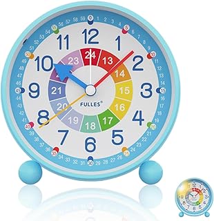 Children's Alarm Clock: Children's Alarm Clock without Ticking, Children's Alarm Clock Digital, Analogue Alarm Clock Children, Learning Alarm Clock with Night Light, Children's Alarm Clock for