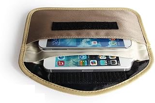 Mengshen Grande Borsa Faraday, Custodia Per Segnale WIFI/GSM/LTE/NFC/RF Adatta Per Cellulare, Carte Di Credito, Chiave Auto, Portachiavi Senza Chiave - Beige