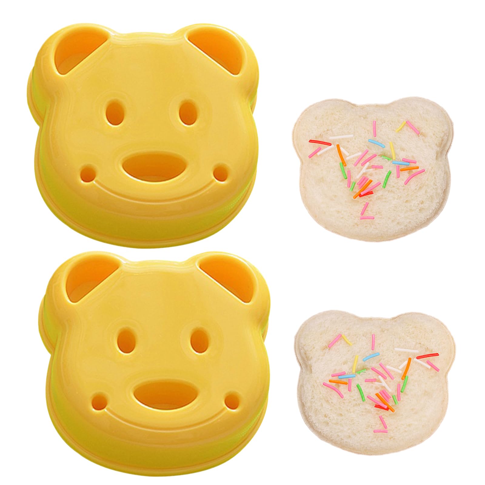UEKPDM Bear Sandwich Cutter, 2 Pack Press & Seal Mould, 9.7cm