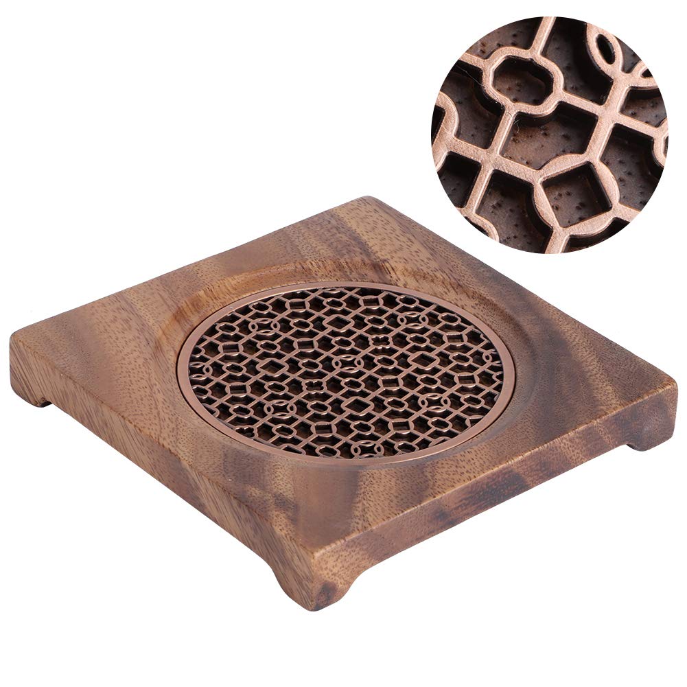 Innovative Walnut Square Teapot Mat Heat Insulation Coaster Tea Accessories for Home Living Room and Tea Room
