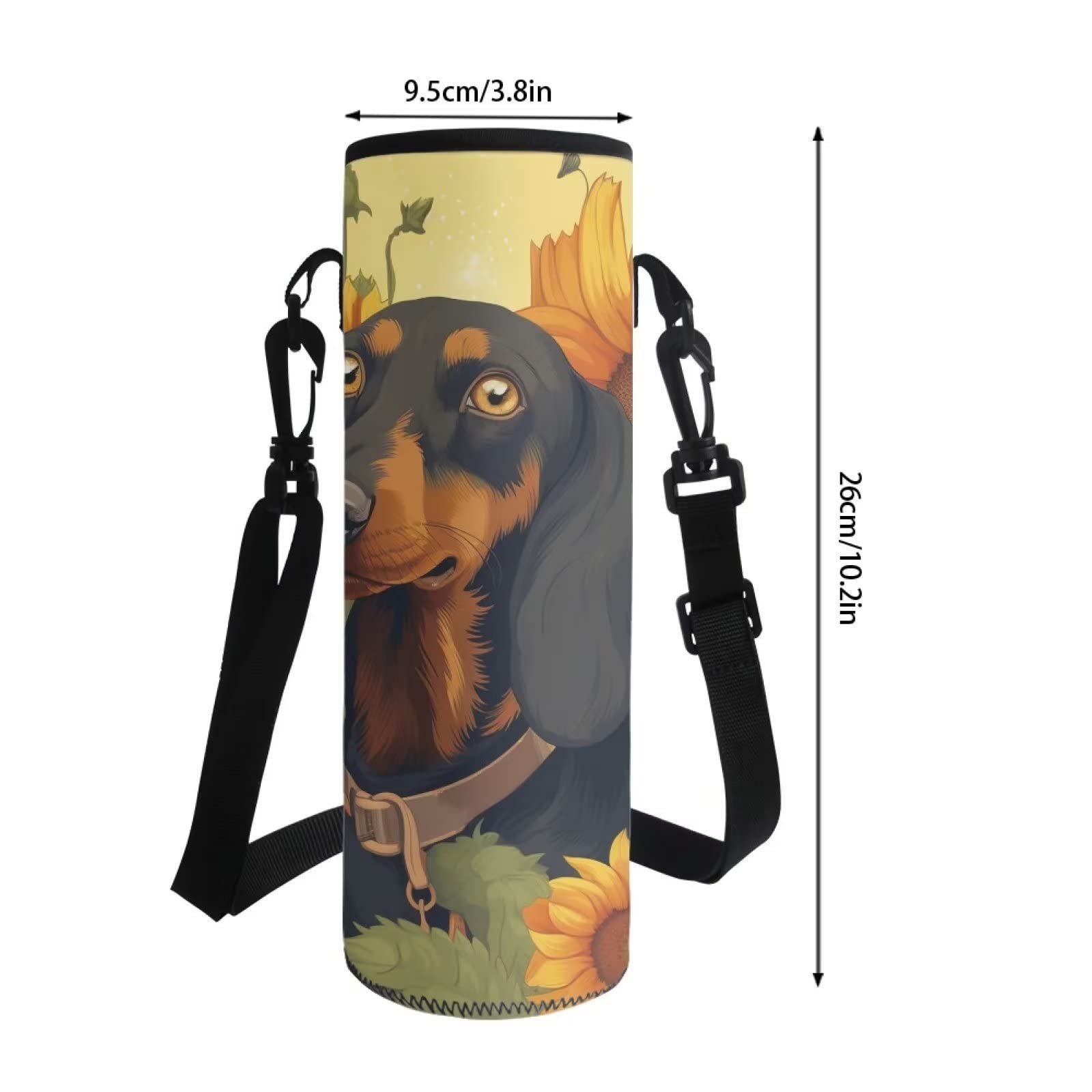 COEQINE Dogs Kids Water Bottle Holder for Sport Gym Bicycle Hiking Sunflower Kids Girls Water Cup Sleeves With Strap - Image 4