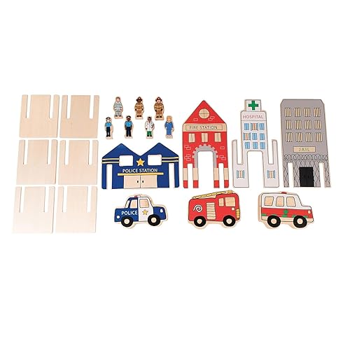 Miniatura 2 de THE FRECKLED FROG Happy Architect - Emergencia - Juego de 20 - A partir de 2 años - Bloques de madera para preescolares y niños de primaria -