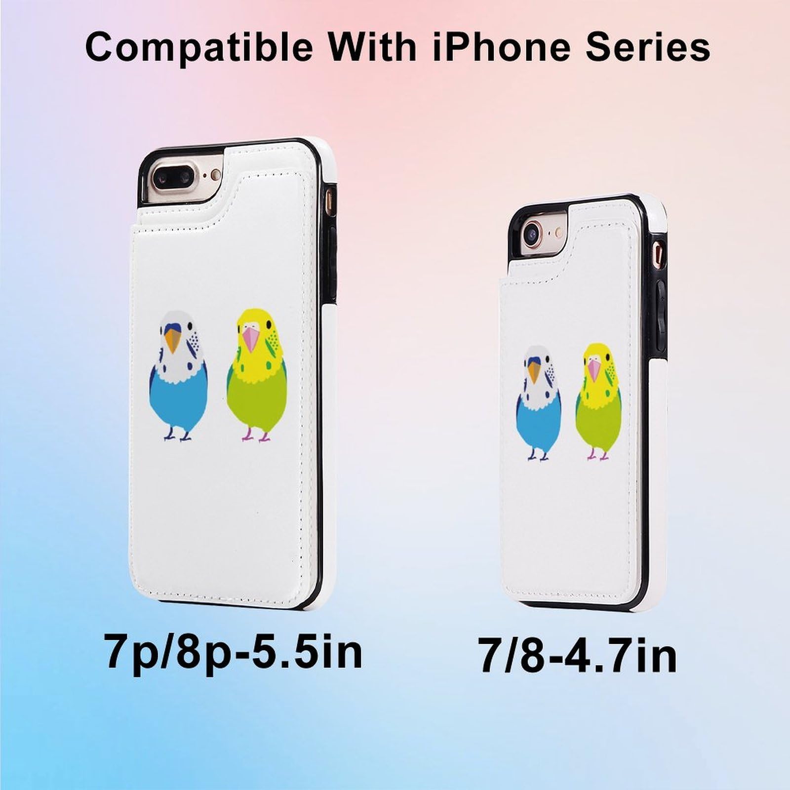 Amazon.co.jp: iPhoneSE3/SE2/8/7用ケース 手帳型 セキセイインコ 二匹