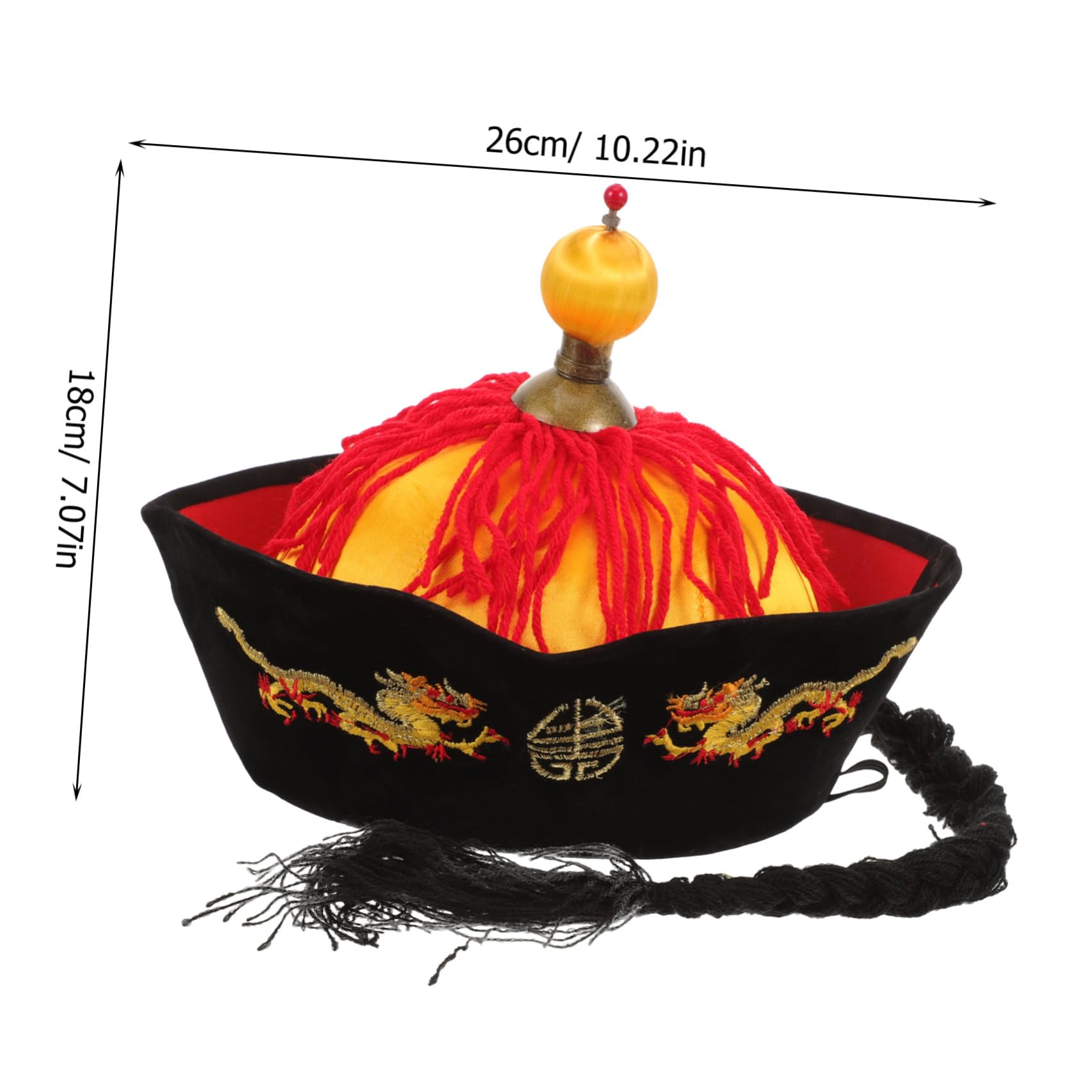 BESPORTBLE Emperor Hat Chinese Traditional Style Headgear Cosplay Accessory for Men