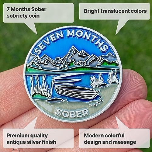 Image of The Achieve Mint 10 Months Sober Token | Ten Month Sober Chip | Non-AA Gift, Non-Religious Medallions for Men and Women Celebrating Sobriety
