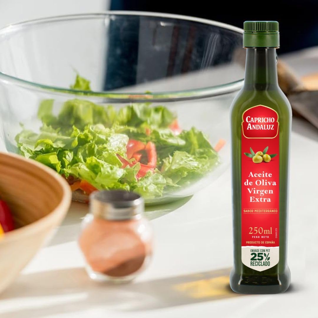 Capricho Andaluz - Aceite de Oliva Virgen Extra Botella PET 250ml Origen Español, Prensado en Frío, Formato Práctico para Cocinar, Aliñar y Uso Diario - 3