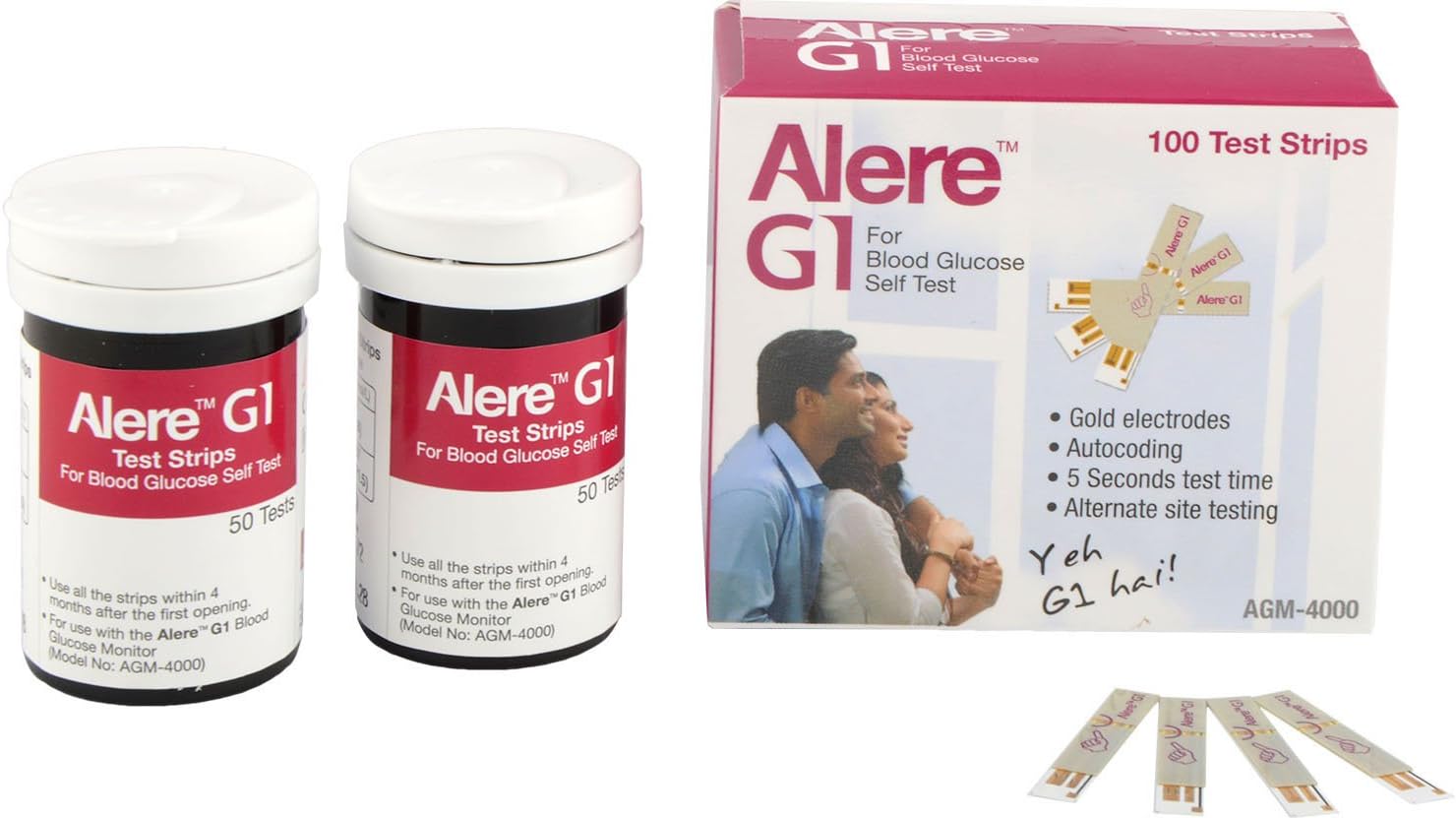 Alere G1 Test Strips, 100 Strips (Multi Color)