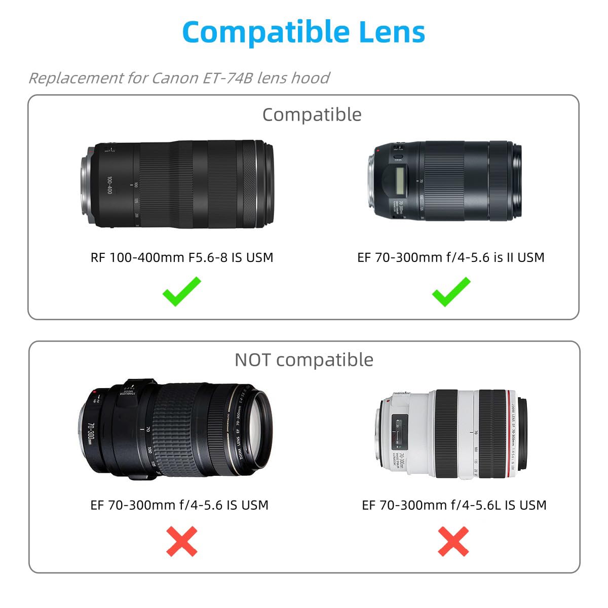 400 Lens For Canon Lens Hood Shade For Canon EF 70-300mm