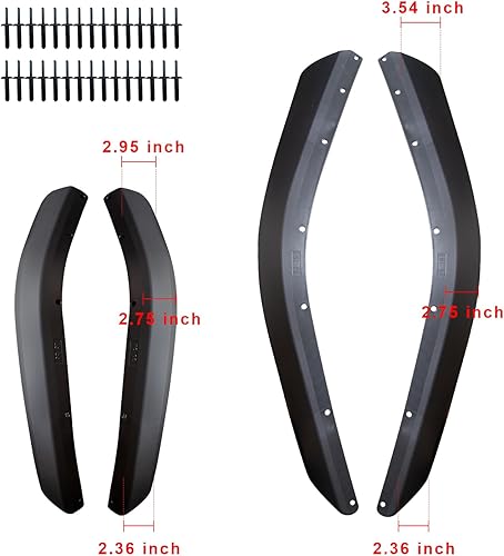 Miniatura 4 de ETL INDUSTRIES Juego de extensiones de guardabarros delanteros y traseros para Jeep Wrangler JL JLU Unlimited Sahara 24 puertas (solo compatible con