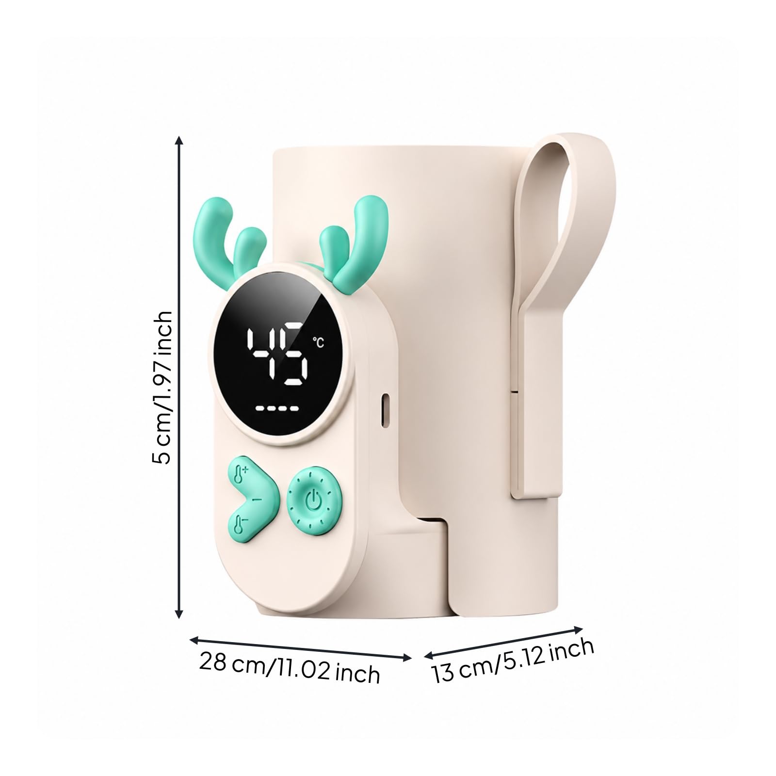KESOTO Calentador Biberones Portátil USB Inalámbrico Calentador Biberones USB 2 en 1 Ajustable para Madres, Exriores, 8000mAh