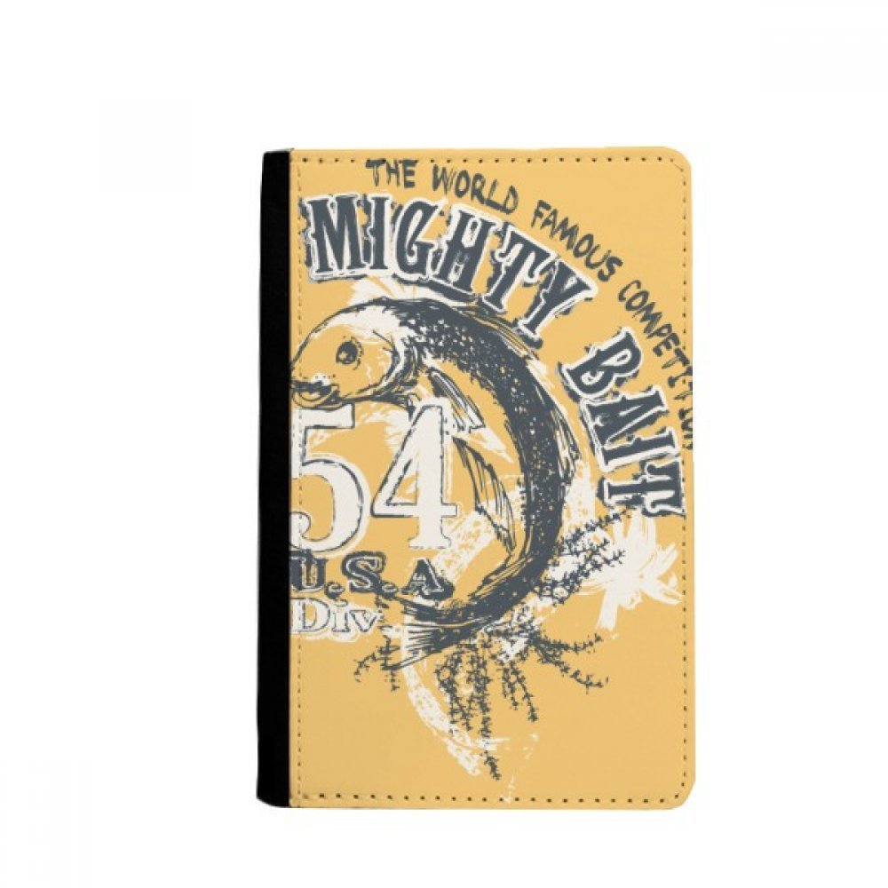 DIYthinkerLine Drawing Fish Mighty Bait Pattern Passport Holder Travel Wallet Cover Case Card Purse
