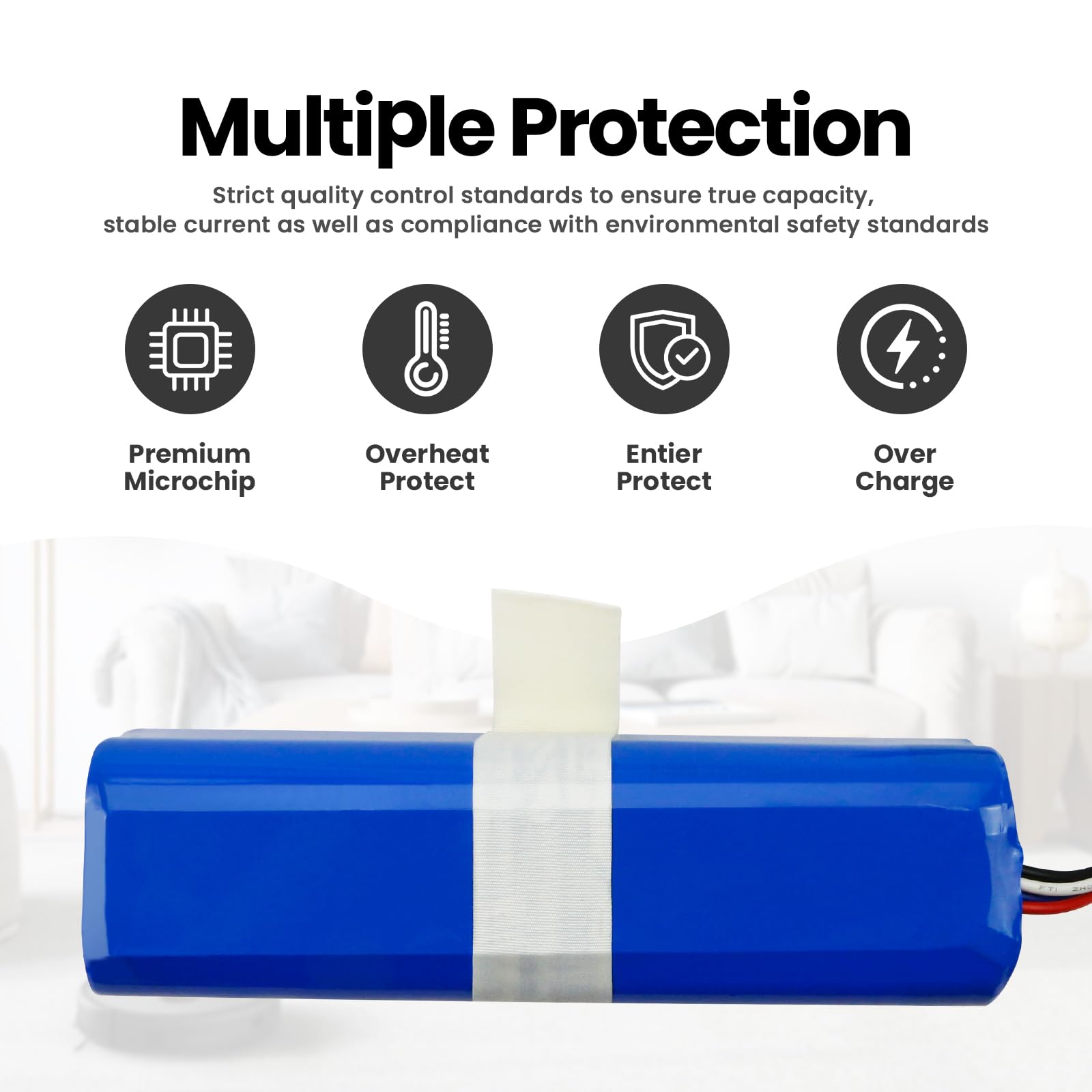 Batteria Ricaricabile INR18650 M26-4S2P 5200mAh 14.4V Per Roidmi Eve Plus, Compatibile Xiaomi - 6