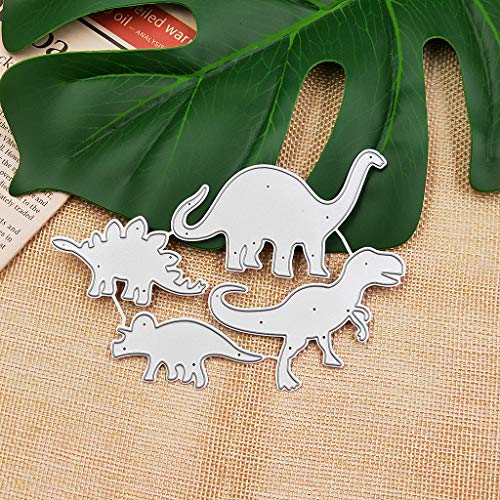 GUMEI Dinosaur Metal Cutting Dies Stencil DIY Scrapbooking Album Stamp Paper Card Embossing Crafts Decor, Silver, 12.28x8.99cm - Image 2