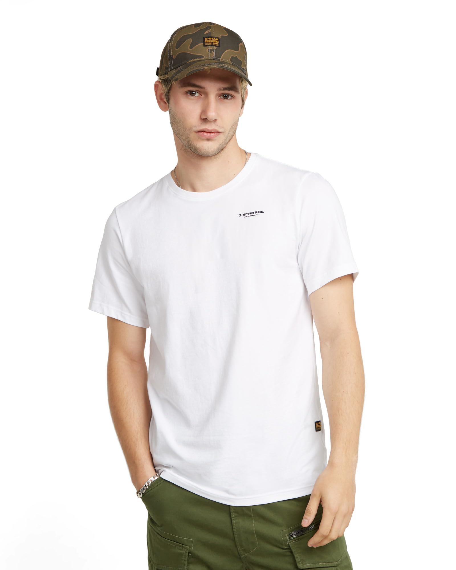 G-STAR Men's Slim Base T-Shirt, White (white D19070-C723-110), S