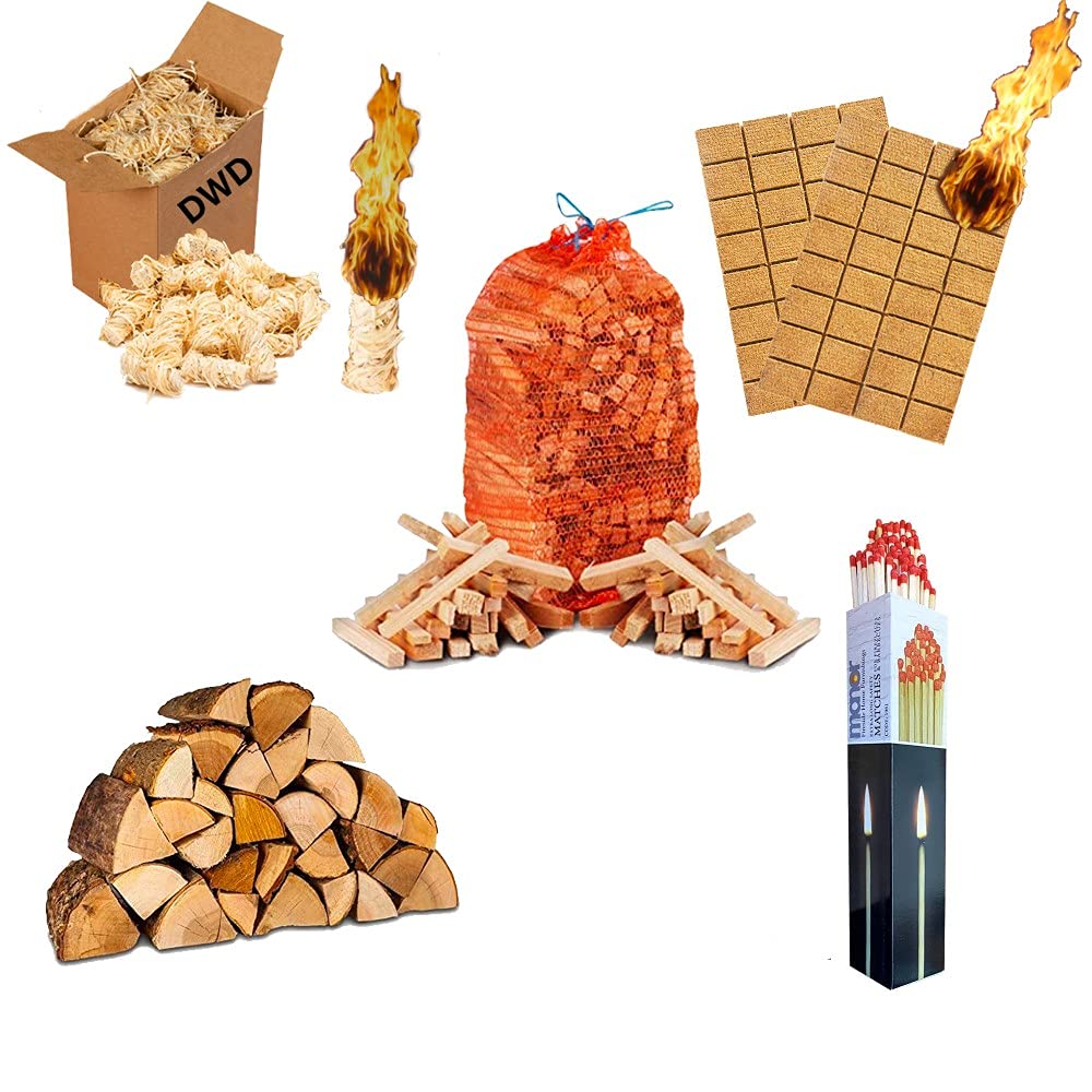 Buy Aurahome DWD Home Real Fire/Fire Pit Starter Kit Includes 20Kg Kiln Dried Hardwood Logs