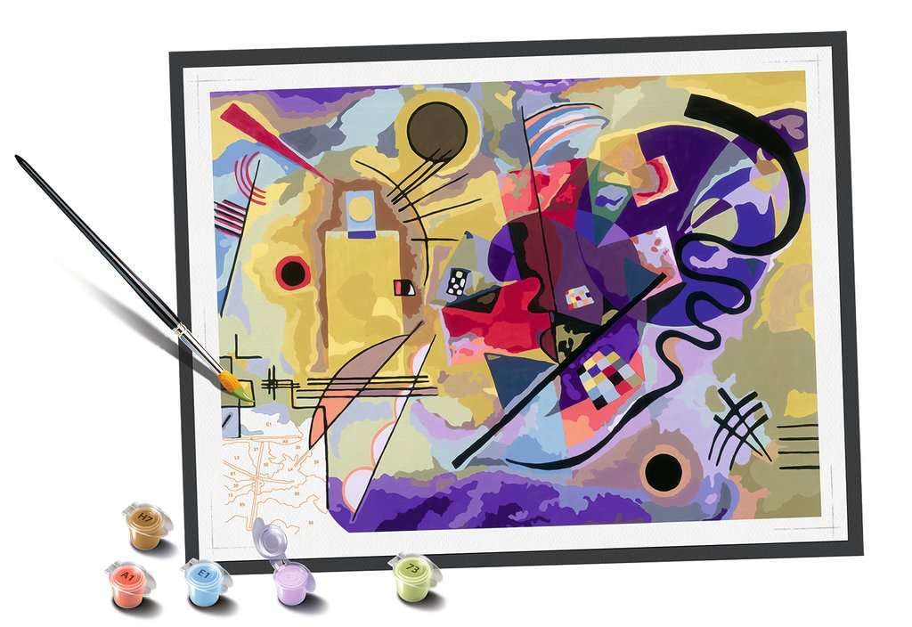 Ravensburger CreArt: Kannsky Giallo, Rosso, Blu – Dipingere con i Numeri Adulti, Attività Creativa e Rilassante, Kit Pittura con Pennello e Colori Inclusi, 30 x 40 cm, Idee Regalo