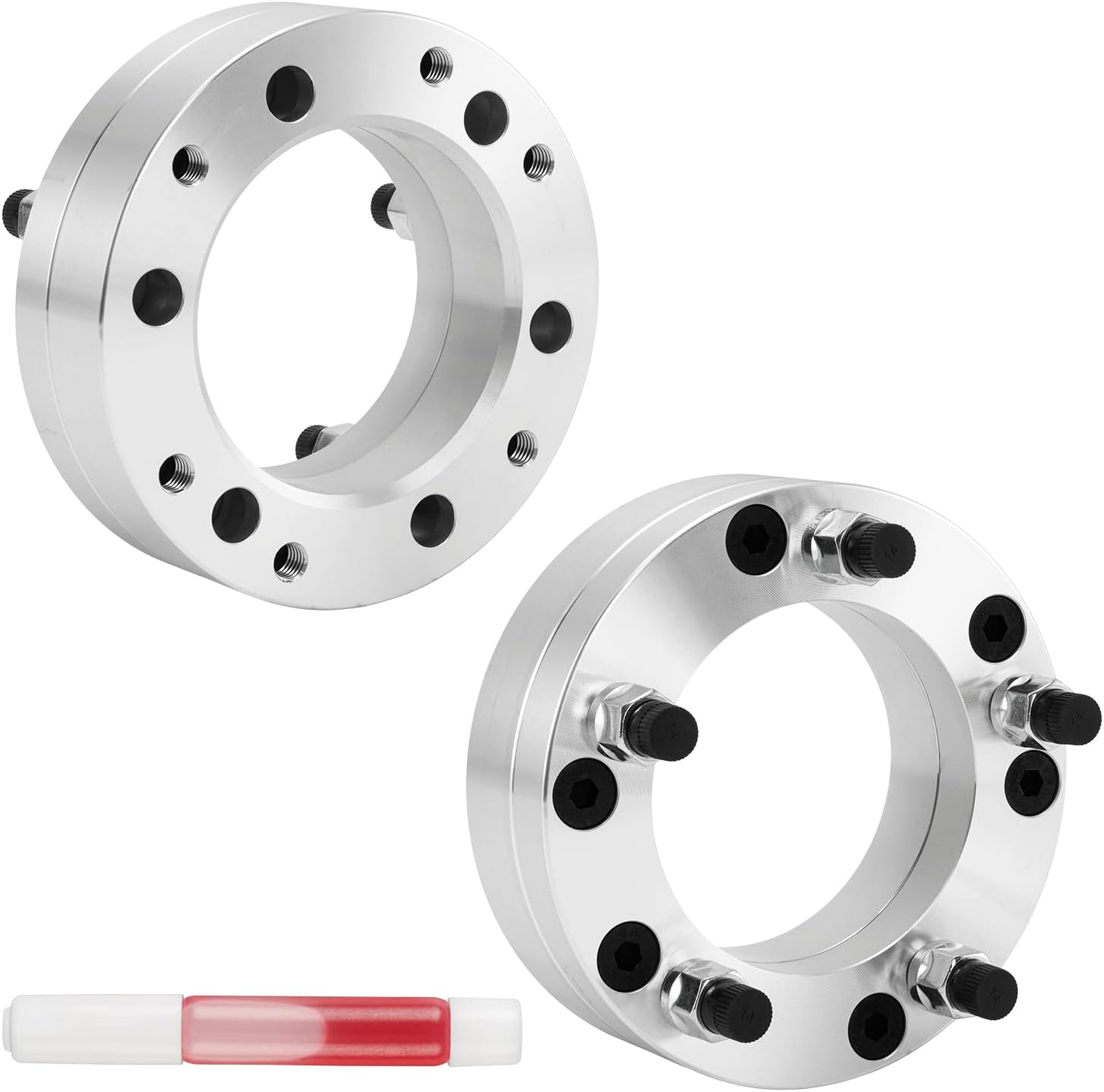 KAX 6x5.5 to 5x5.5 Wheel Adapters, Forged 2" Adapters with Thread Pitch M14x1.5 Hub Bore 108mm(Bolts Pattern Changed),fit for 2011-2013 QX56, 2014-2022 QX80,Silver,Not Hubcentric