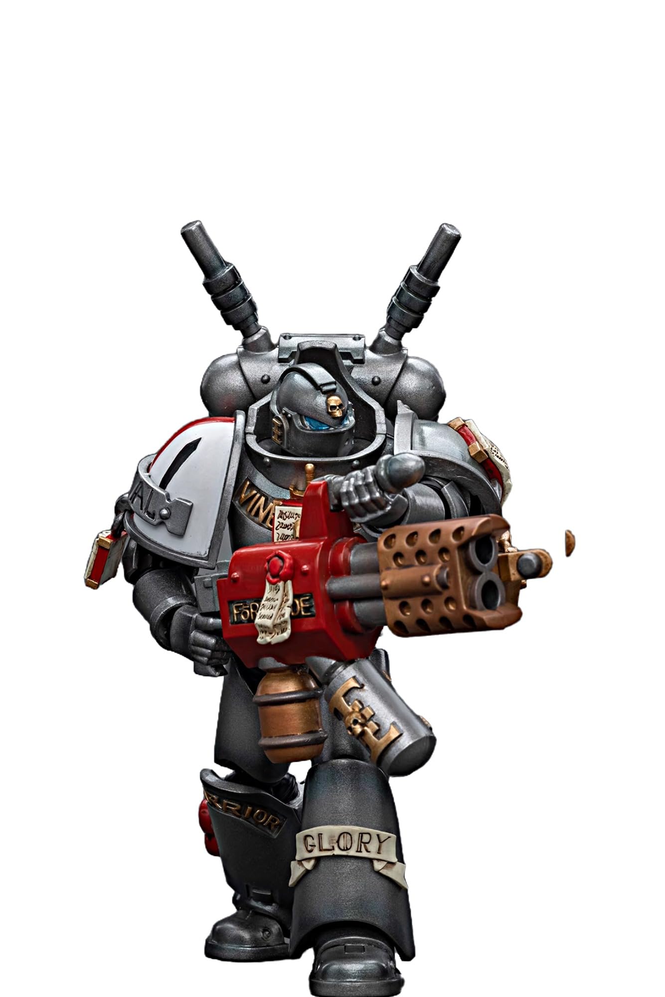 JOYTOY Warhammer 40K figurki akcji 1/18 szarych rycerzy przechwytujący oddział przechwytujący ze spalarnią 10 cm model kolekcjonerski