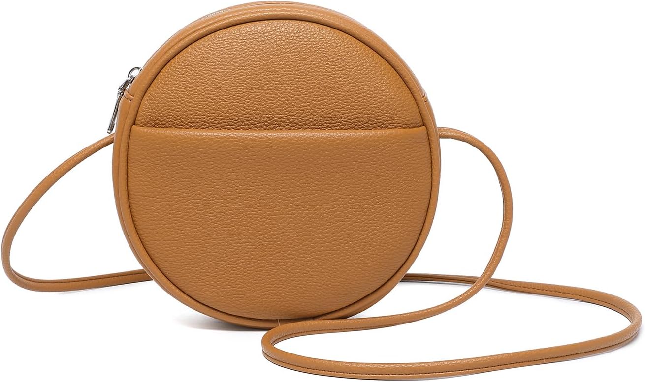 YONBEN Circle Crossbody Bag for Women NYLON Circle Purse with Zipper Adjustable Knot Shoulder Straps