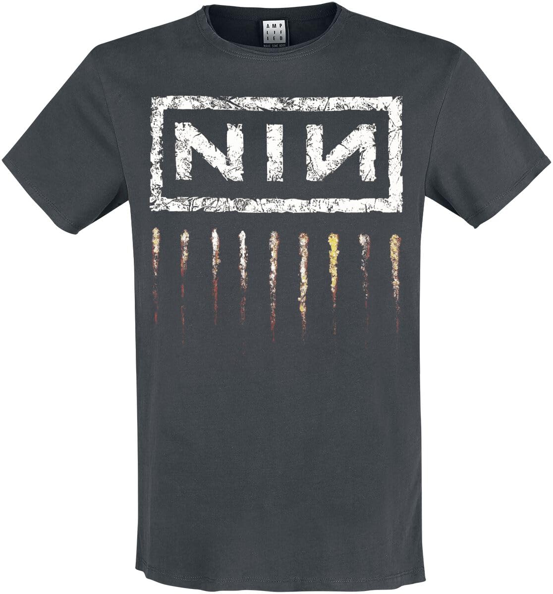 Amplified Downward Spiral Nine Inch Nails Logo T-Shirt Charcoal XXL