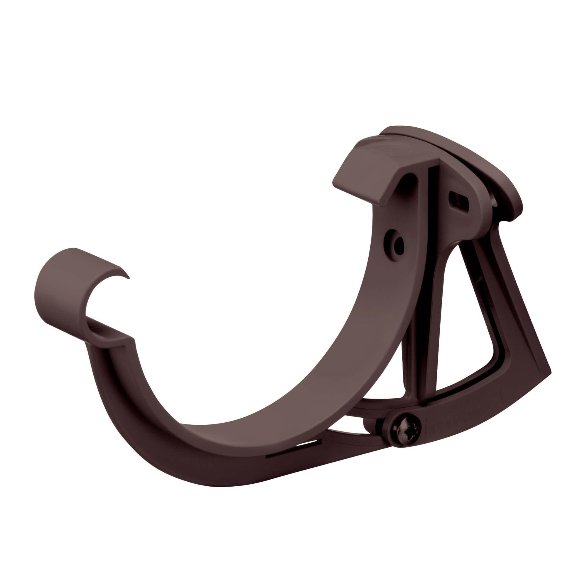 INEFA Adjustable Fascia Board Holder for Half-Round Gutter, PVC 125mm, Dark Brown Gutter Bracket Gutter Accessories, Made in Germany
