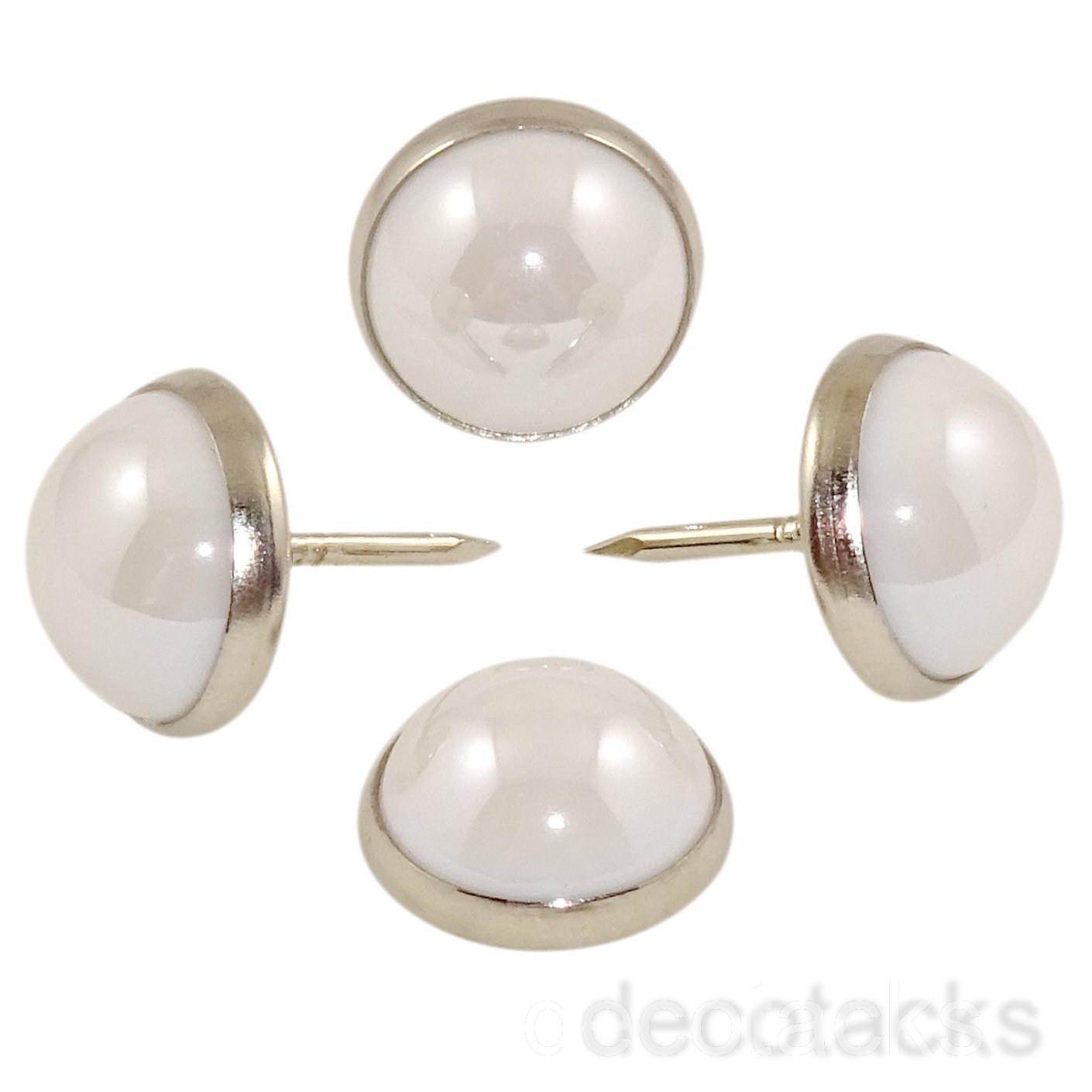 Decotacks 7/16" Pearl Shape Thumbtacks for bulletin and cork boards 25 Pcs/Pack DWPT(white)