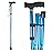 CLOKTA Folding Cane, 5-Level Adjustable Height Lightweight Portable Foldable Walking Canes with Wrist Strap and T Handle for Men Women Seniors (Solid Blue)