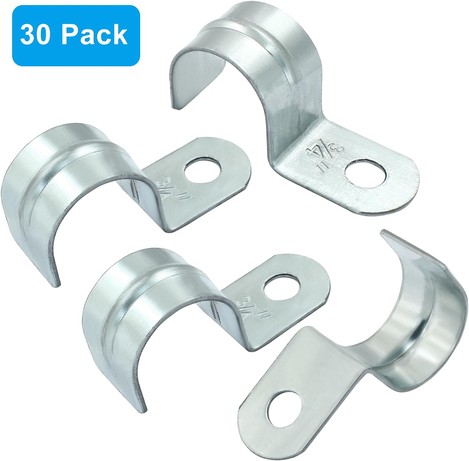 Biaungdo M25 Rigid Pipe Strap, 1 Inch, Zinc Plated Steel, 30 Pcs | One Hole Strap Bracket, Heavy Duty Conduit Clamps, Tension Tube Clip, For Conduit & Pipe Fixing