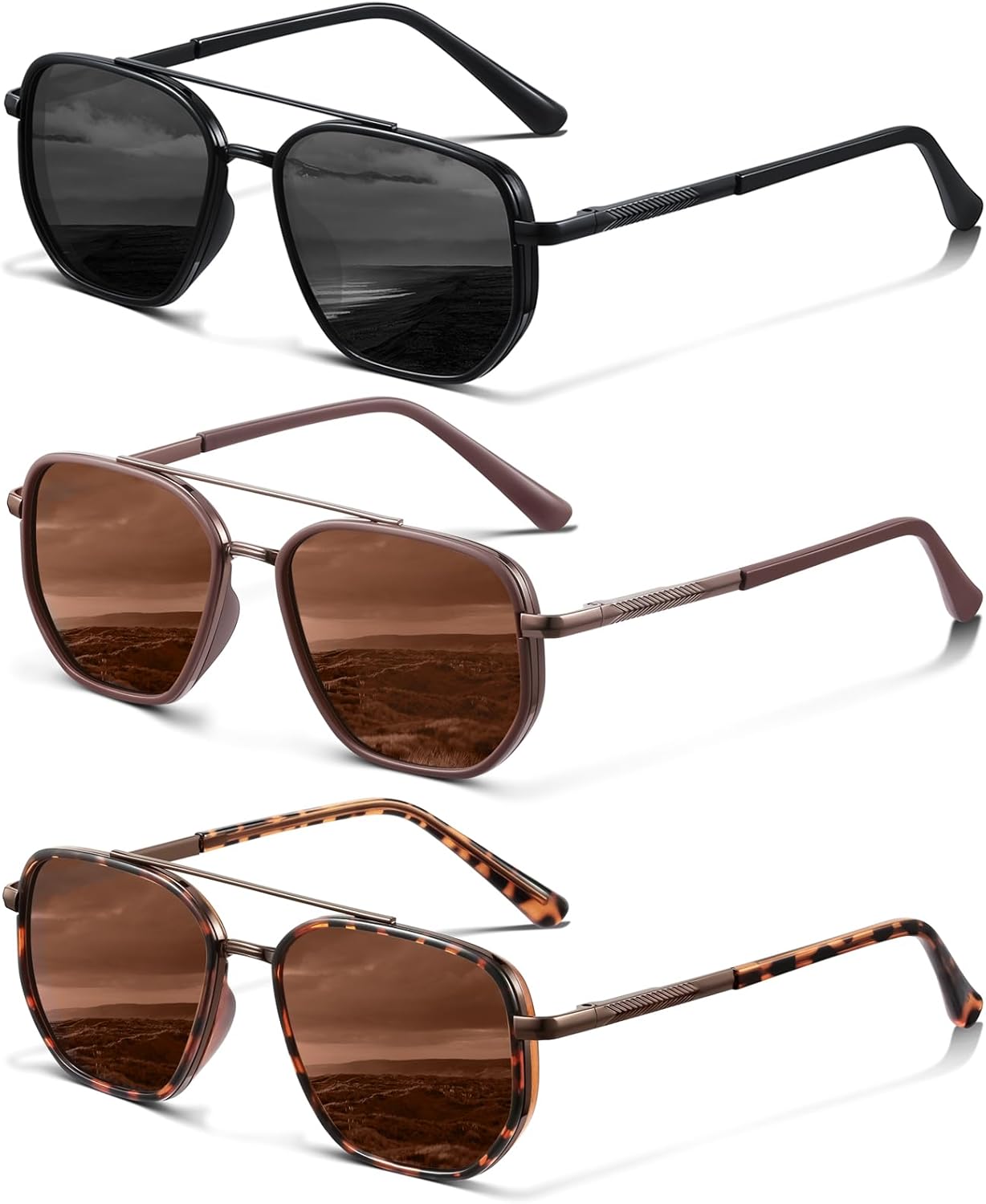 KUGUAOK Polarized Aviator Sunglasses for Women Men Fashion UV Protection Tangle Free Sun Glasses Vintage Trendy Shades