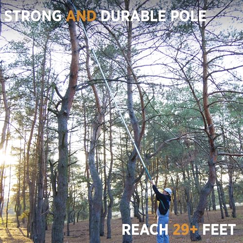 Image of StartPro 29ft Reach Tree Pruning Saw, Telescopic Manual Lightweight Extendable 23ft Pole Saw with Sharp Carbon-Enriched Blade for Efficient Tree Maintenance and High-Reach Branch Cutting. (23ft)
