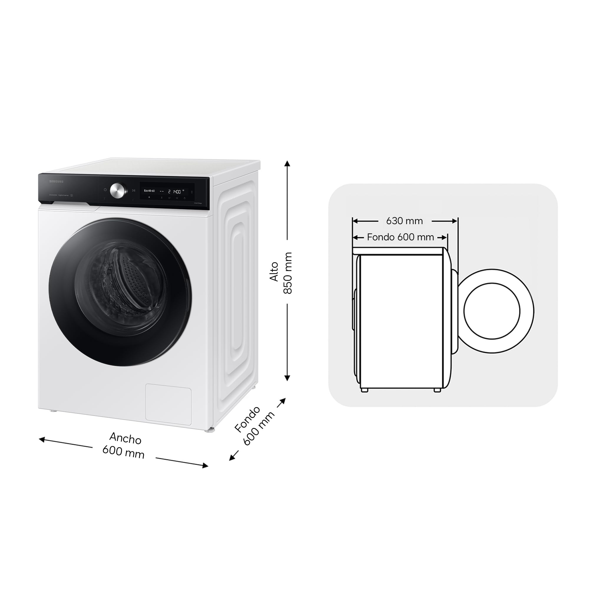 Samsung Lavadora Bespoke AI 11Kg Autodosificación Clase A Blanca WW11DB7B94GEU3