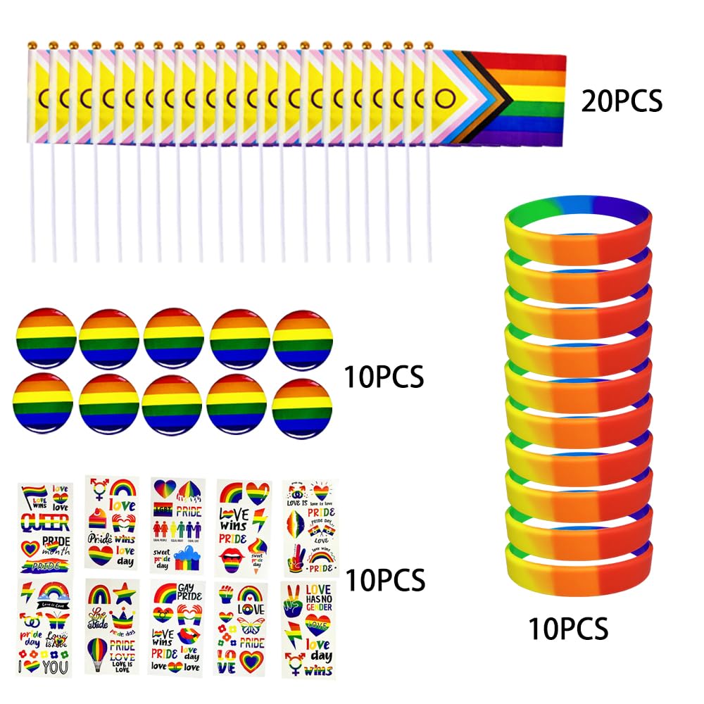 Pride Accessories Pride Flags on Sticks Pride Bracelet Progress Pride Flag Pride Badge Pride Tattoos Pride Pin Pride Wristbands LGBTQ Rainbow Accessories Support for the Lgbtq Hen Party (pride - Image 2