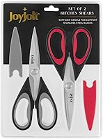 Vista 8 de JoyJolt Tijeras de cocina resistentes (TWO) con fundas de tijera. Tijeras multiusos, tijeras de hierbas, tijeras de verduras, tijeras de carne