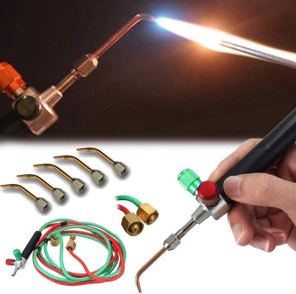 Mini Gas Little Torch Welding Soldering Gun kit,Micro Jewelry Gas Welding Torch Jewelers Soldering Brazing Cutting Tools,6000 Degrees F,1 Mini Gas Torch+5 Interchangeable Torch Tip