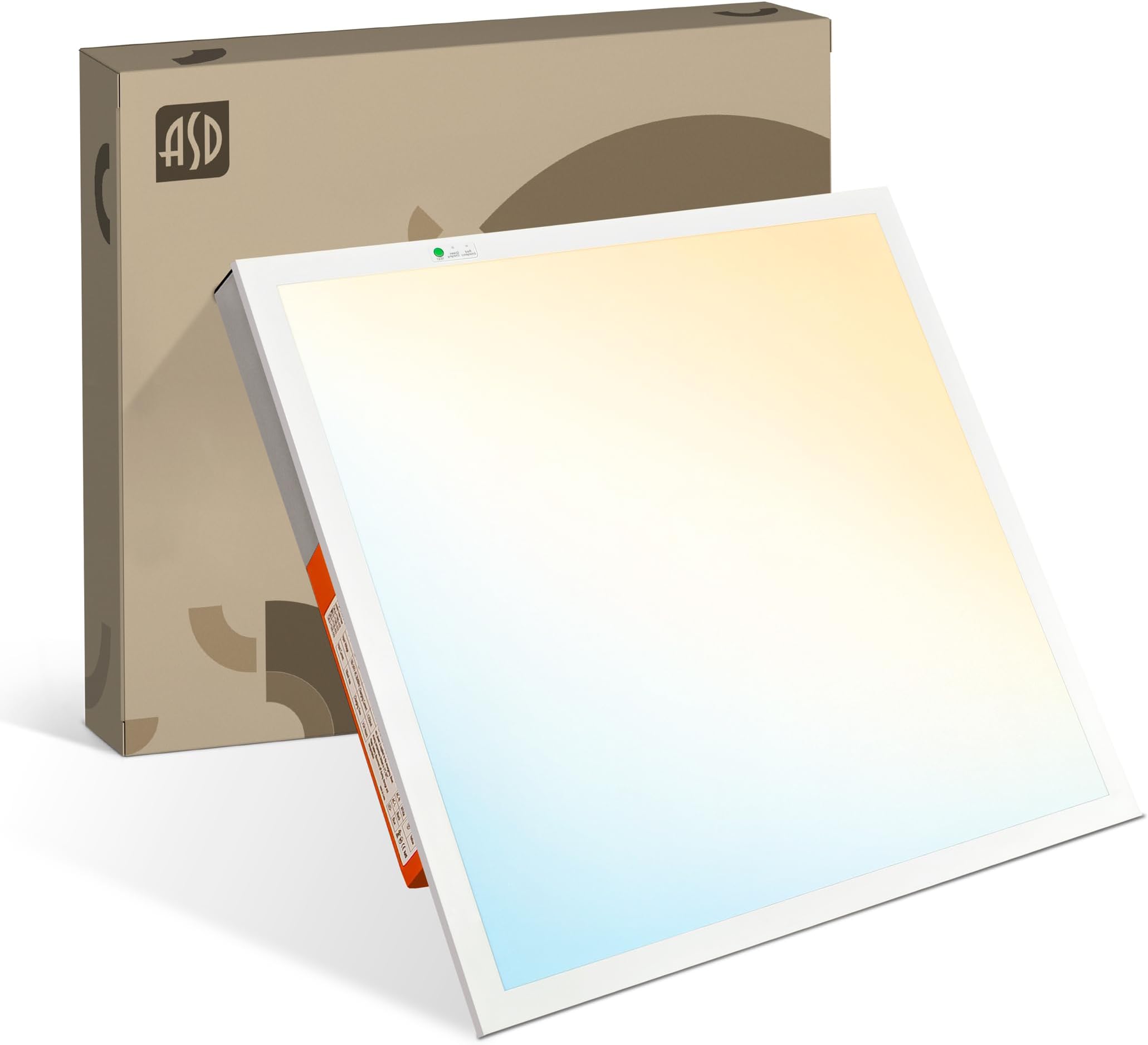ASD 2x2 LED Flat Panel Light with Emergency Battery Backup - 20/25/30W UL DLC | 3573LM 3500K-5000K 120-277V Dimmable 2x2 LED Light Drop Ceiling | Recessed Lay in Troffer Lights for Office